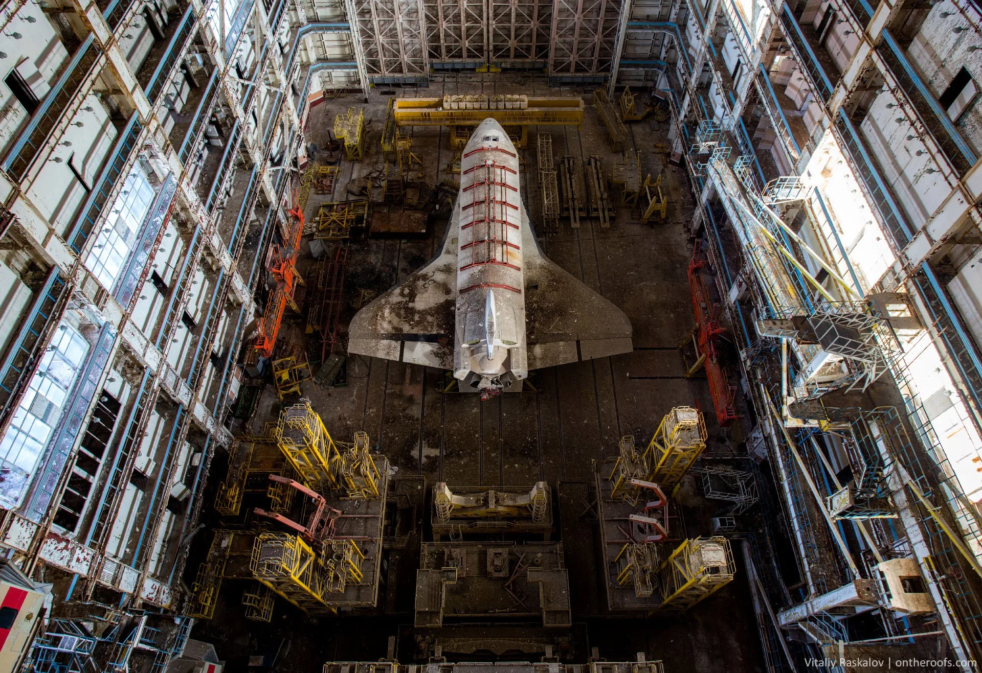 abandoned space shuttle buran in kazahstan