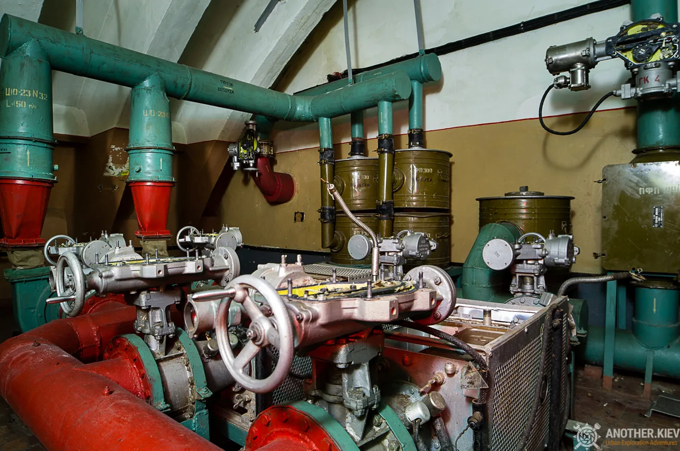Inside ventilation system of aircraft bunker in southern Ukraine