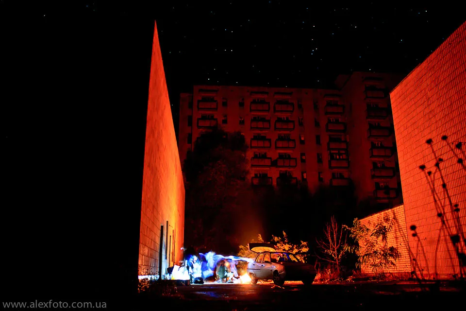 Night in abandoned city Orbita
