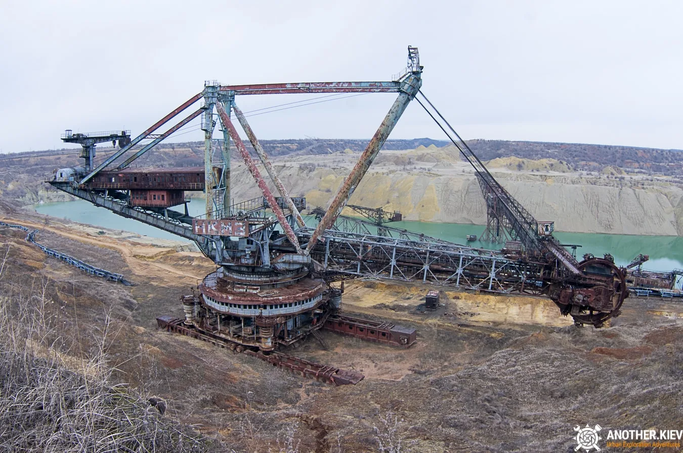 worth rust on the bottom of the quarry which is continuously flooded by groundwater