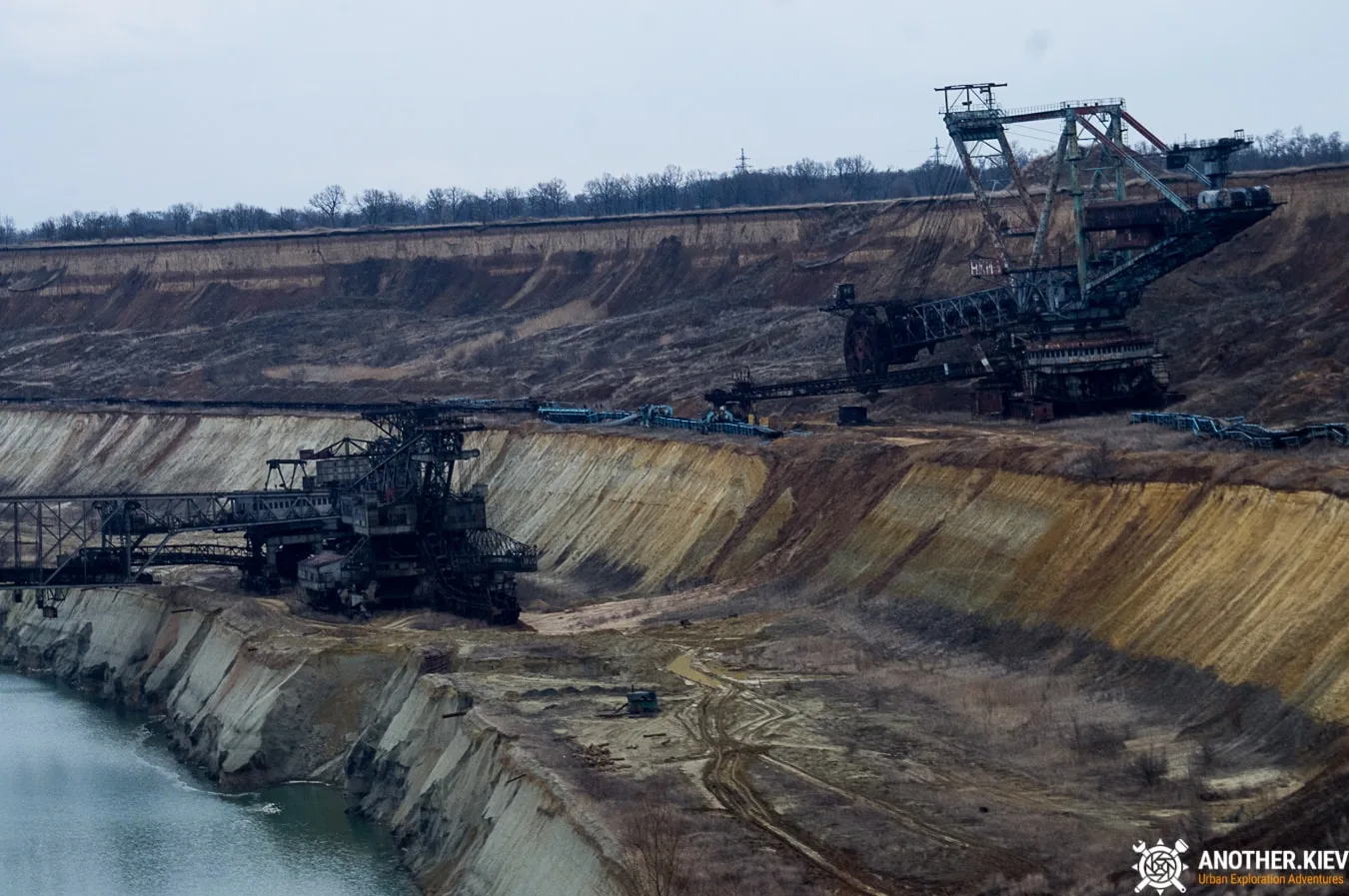 two excavators are completely abandoned