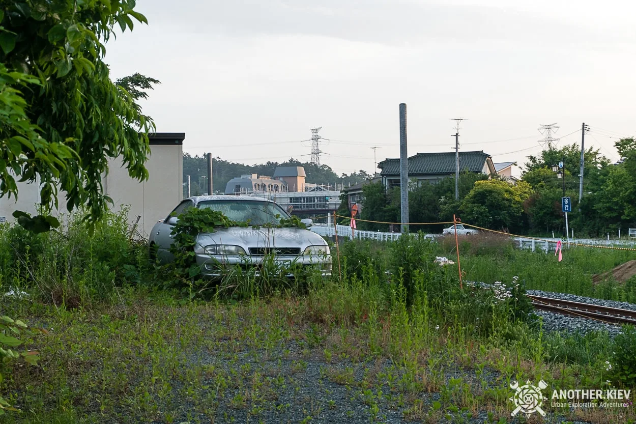 Abandoned car in the Okuma red zone city