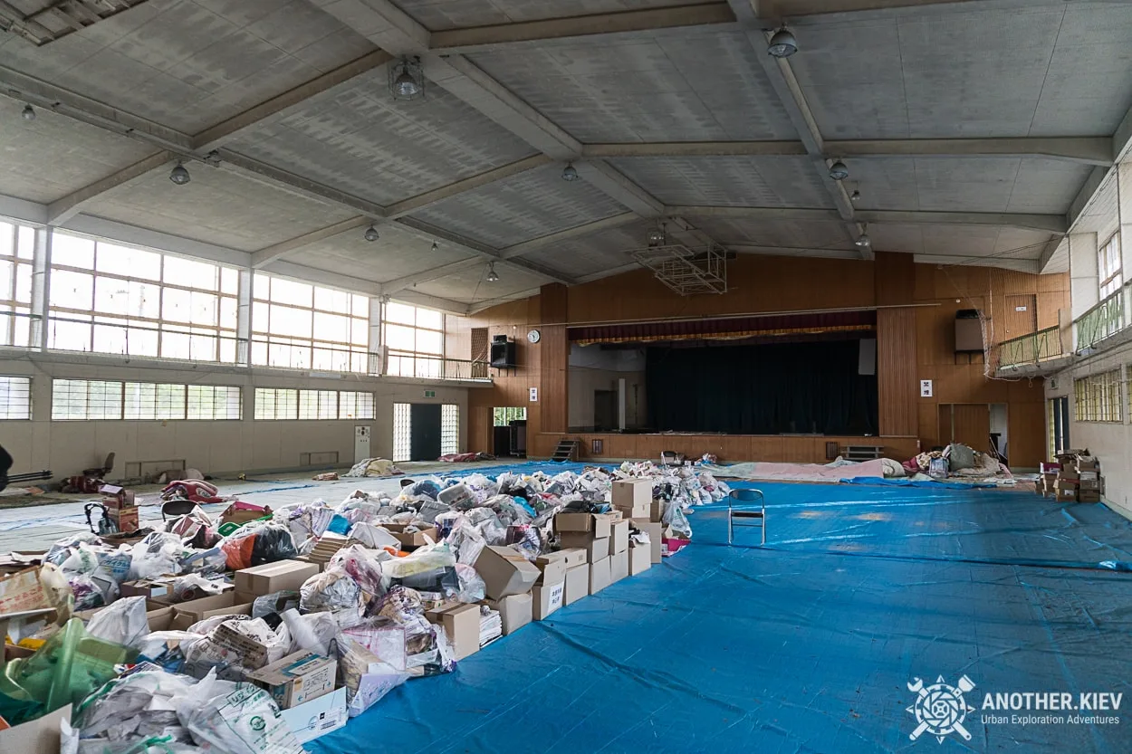 evacuation sport complex in Okuma