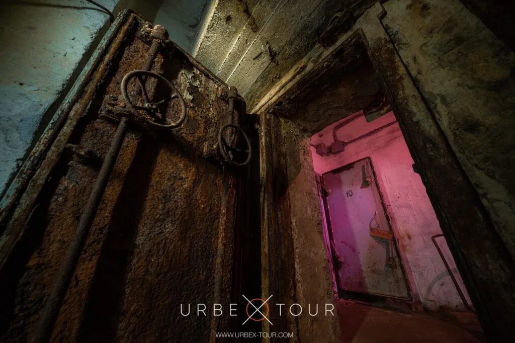 rusty blast resistant doors in soviet fallout shelter
