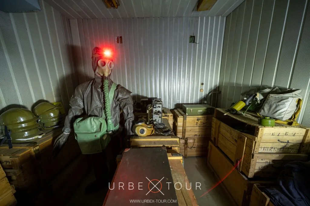 storage of gazmasks in abandoned bunker